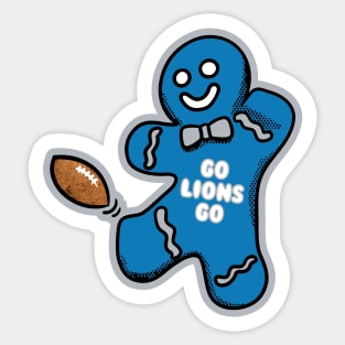 Detroit Lions Gingerbread Man Sticker